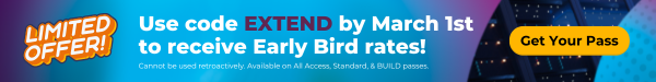 Combine Early Bird rates + code EXTEND to save $300 to receive Early Bird rates