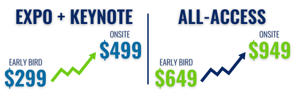 Expo + Keynote: $299* | All-Access: $649*